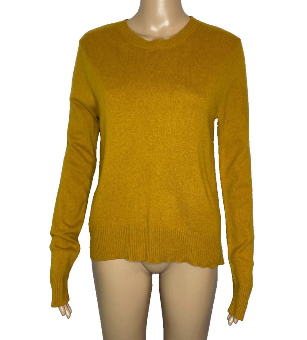 Women's Medium Max Mara Studio Mustard Yellow Crewneck Pullover Sweater